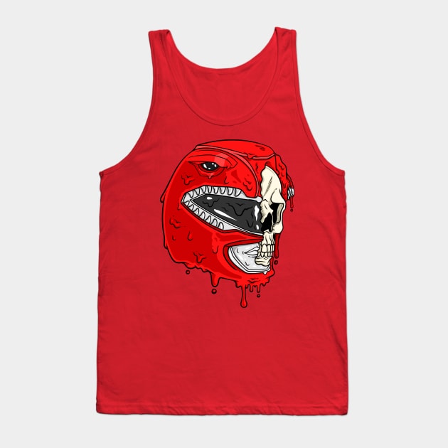 Red Half Skull Ranger Tank Top by CalebLindenDesign